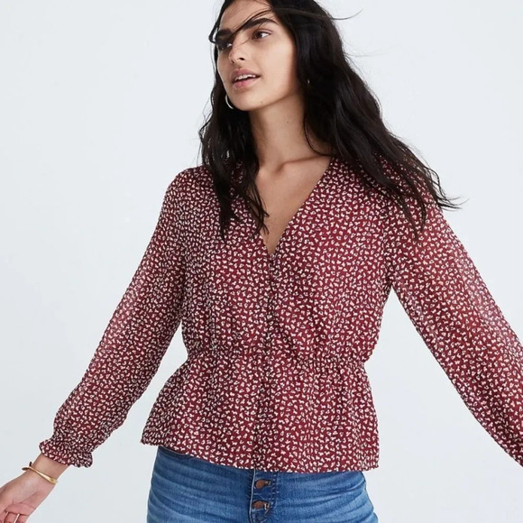 MADEWELL NWOT‎ Ditsy Flowers Overture Top in Confetti Floral Bright - Picture 1 of 9